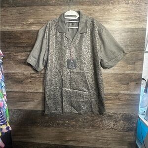 Saint Lorenzo Men’s Gray Button Down‎ Shirt with matching Hat